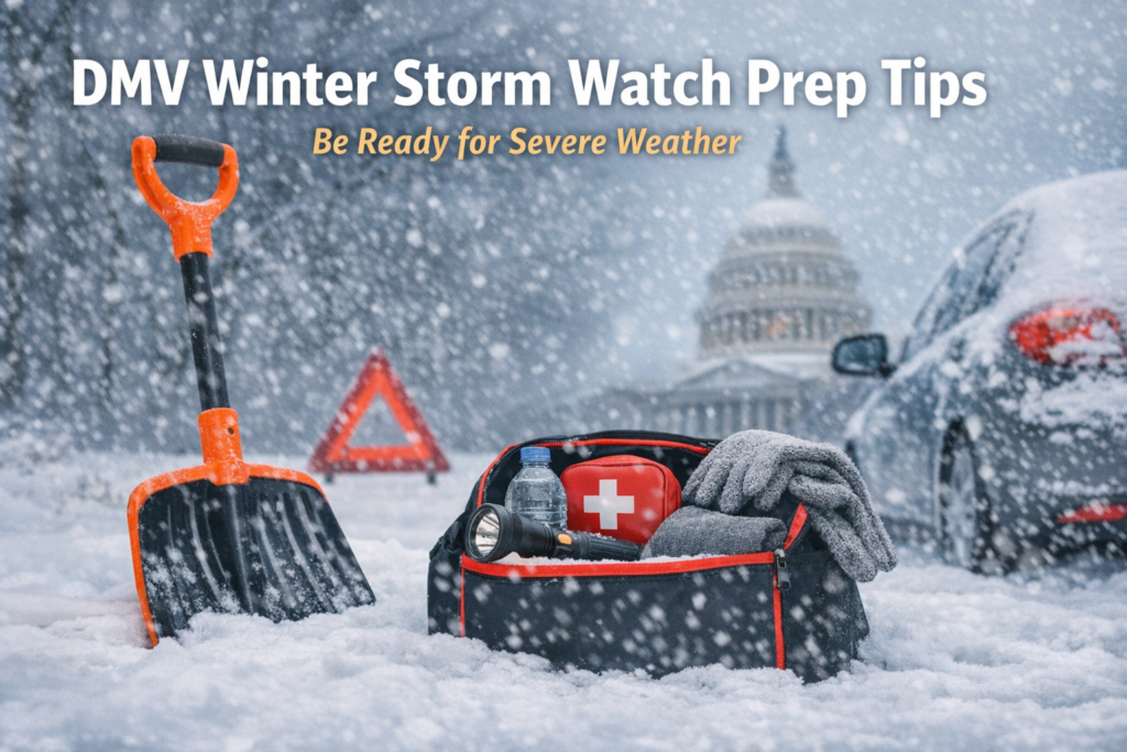 DMV winter storm watch prep tips emergency preparedness for snow storms
