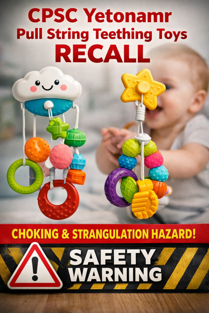CPSC Yetonamr pull string teething toys recall safety hazard warning