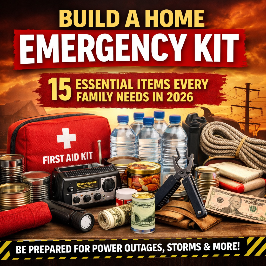 Build a Home Emergency Kit checklist with 15 essential items for families