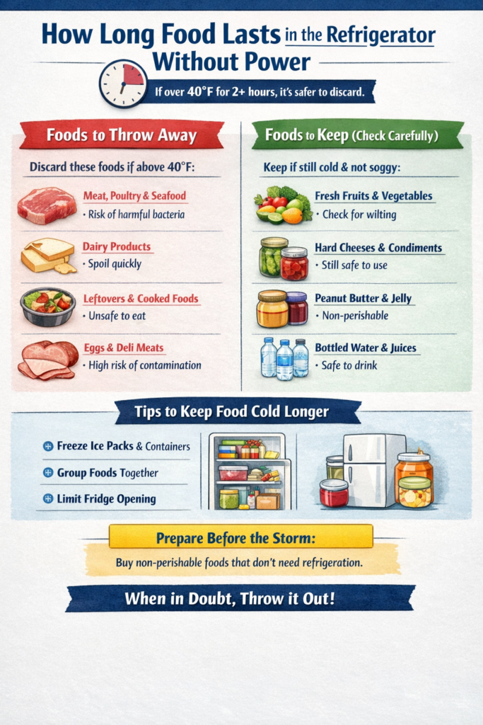power outage food safety refrigerator freezer food chart