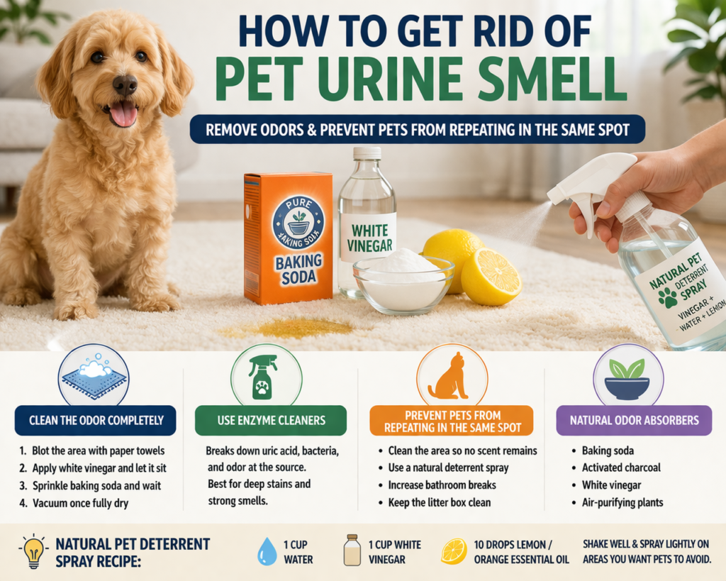How to get rid of pet urine smell from carpet and floors