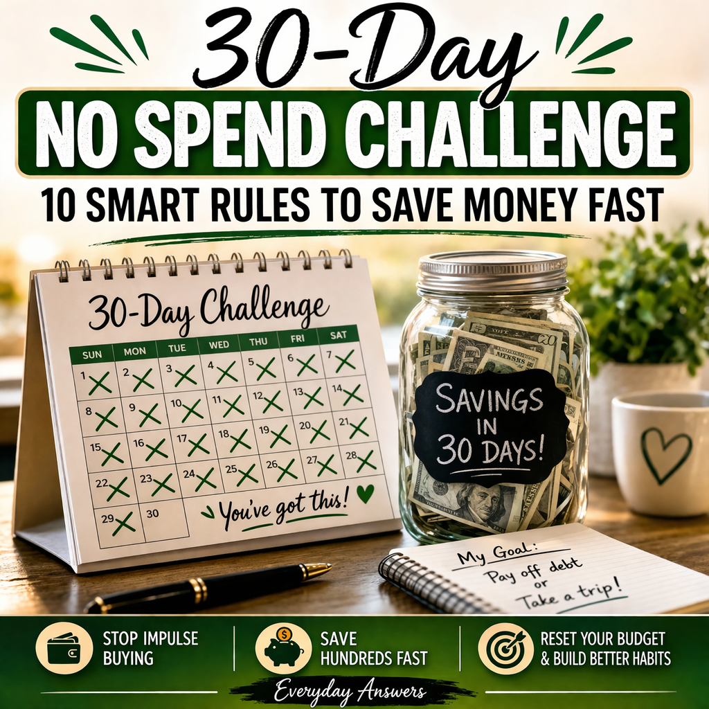 30 Day No Spend Challenge Save Money Reset Your Budget