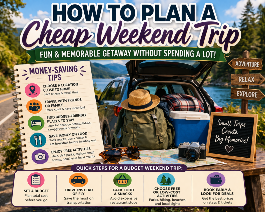 cheap weekend trip planning budget travel