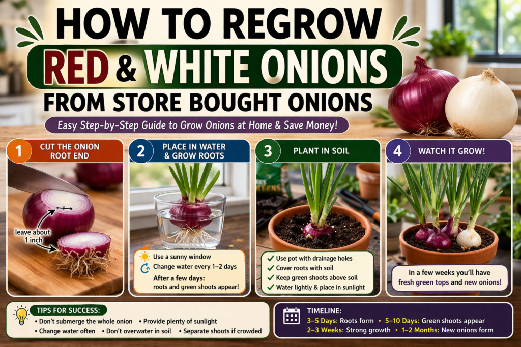 Regrow onions from store bought onions step by step