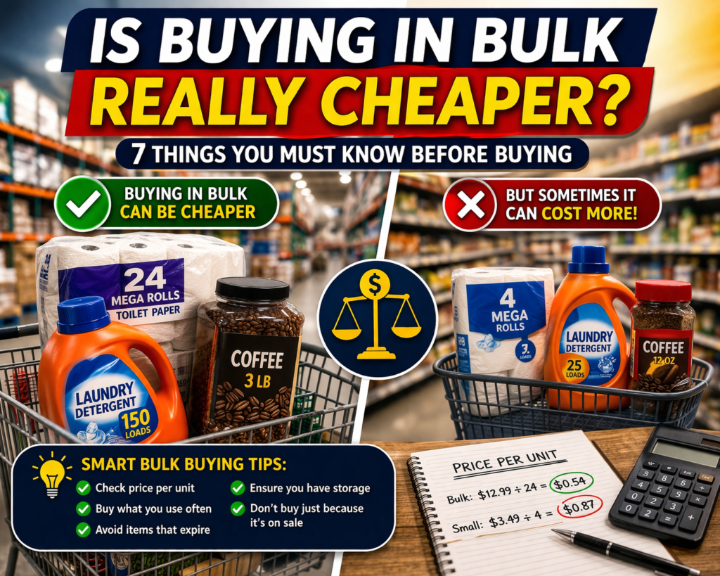 buying in bulk cheaper grocery shopping comparison