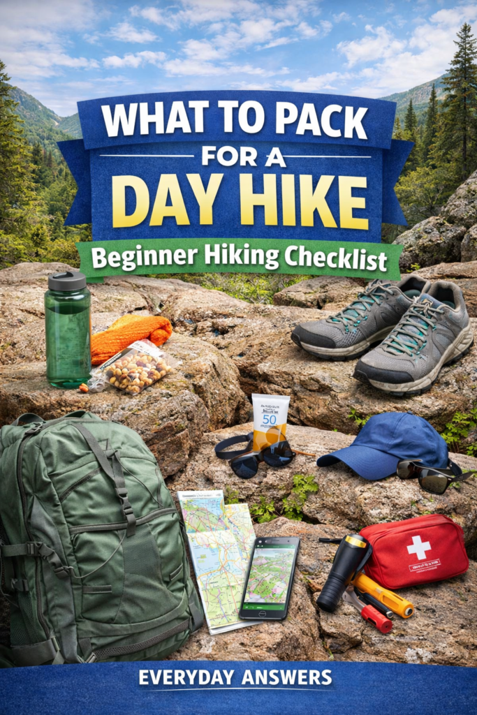 what to pack for a day hike beginner hiking checklist
