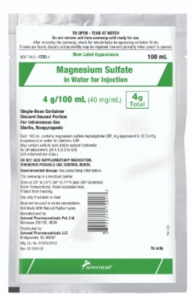 Magnesium Sulfate Injection Recall FDA March 2026