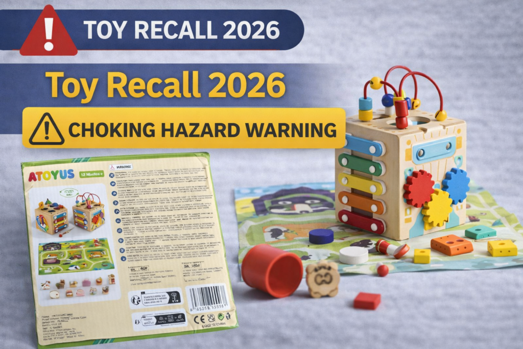 toy recall 2026 ATOYUS activity cube choking hazard children toy warning