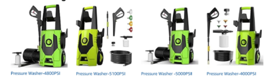 Agiiman pressure washer recall 2026 multiple PSI models with hose and nozzle attachments hazard
