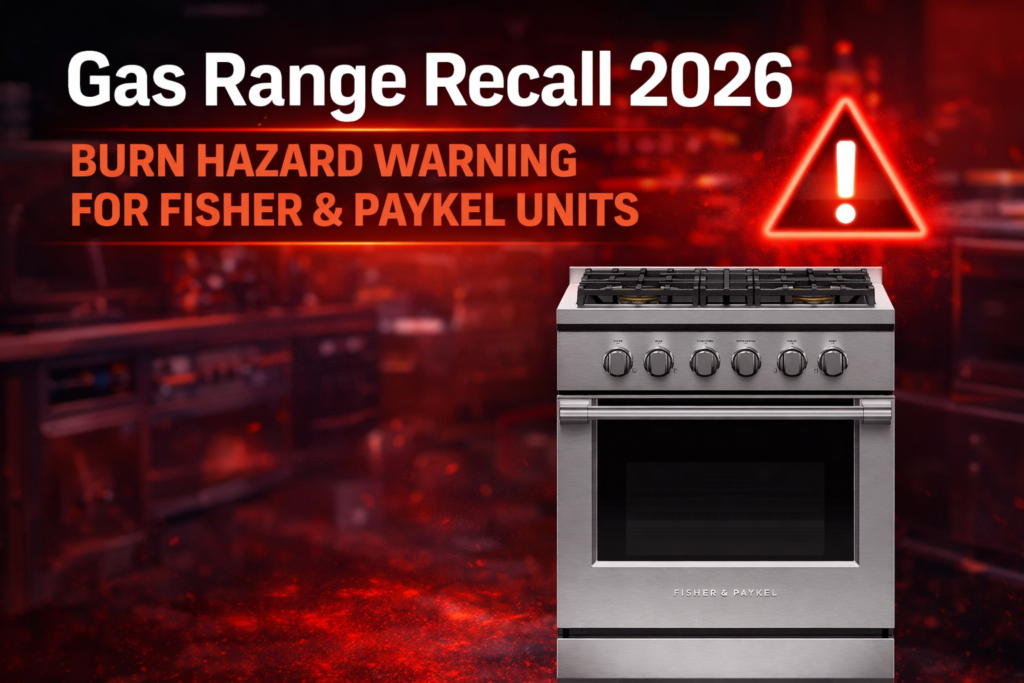 gas range recall 2026 Fisher Paykel appliance burn hazard kitchen safety