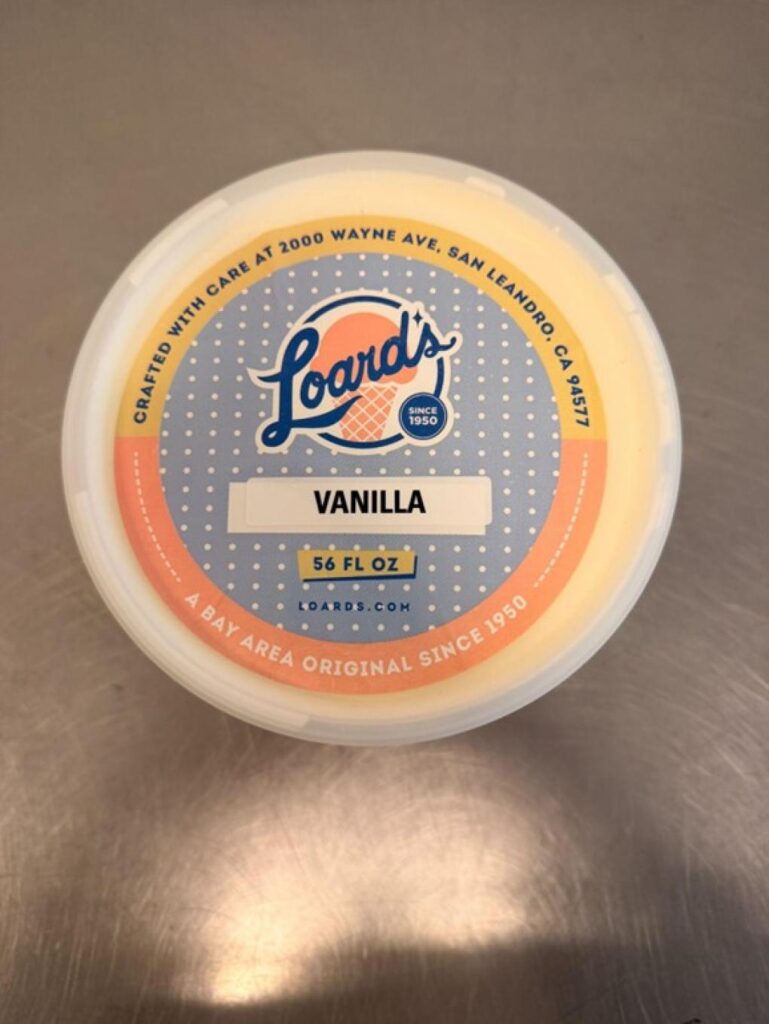 Loards vanilla ice cream recall container undeclared allergens risk