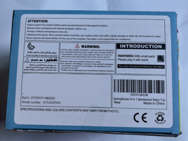 Montessori toy sets recall identification image product pieces shape size comparison