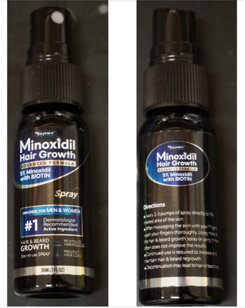 Tuymec Minoxidil Hair Growth Spray Recall 2026 child poisoning risk bottle recall