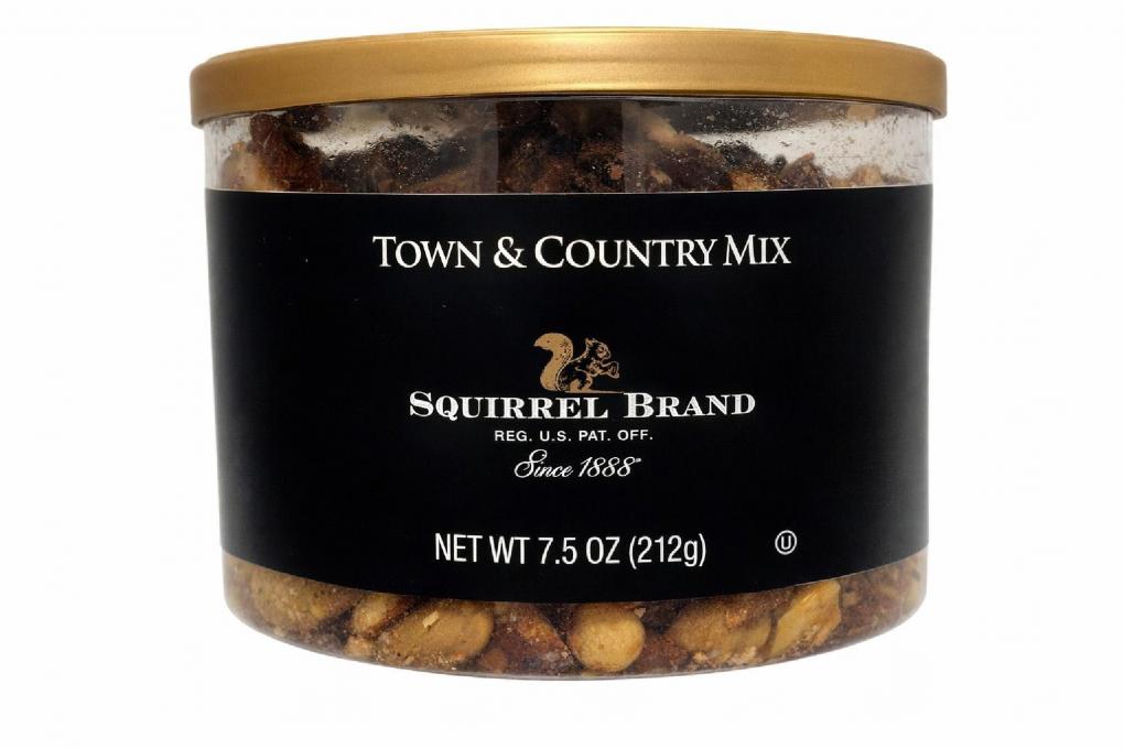 Front package image of recalled Squirrel Brand Town and Country Mix included in FDA Snack Mix Recall