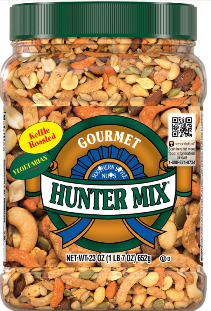 Additional recalled snack mix package image included in FDA Snack Mix Recall involving Southern Style Nuts, Squirrel Brand, Fisher, and Good and Gather products