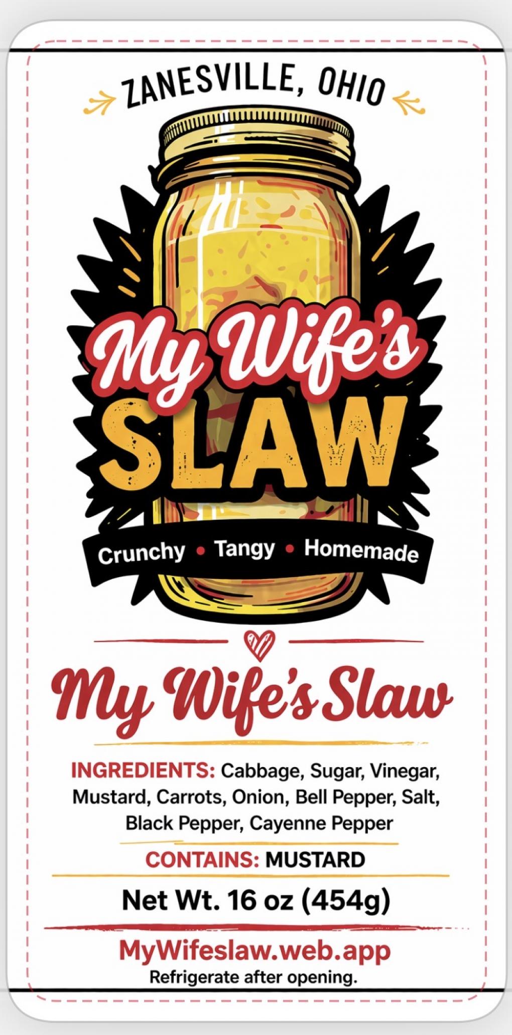 My Wife’s Slaw Original coleslaw product label involved in FDA recall