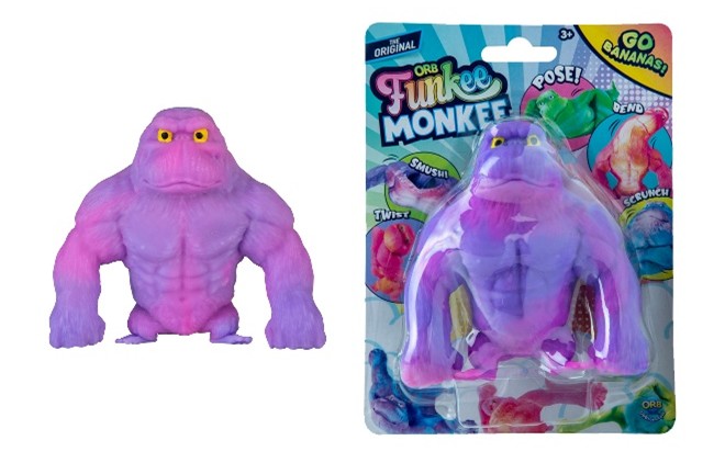 Orb Funkee Squeeze Toys recall purple Monkee Mega toy and packaging with date code 3102491A