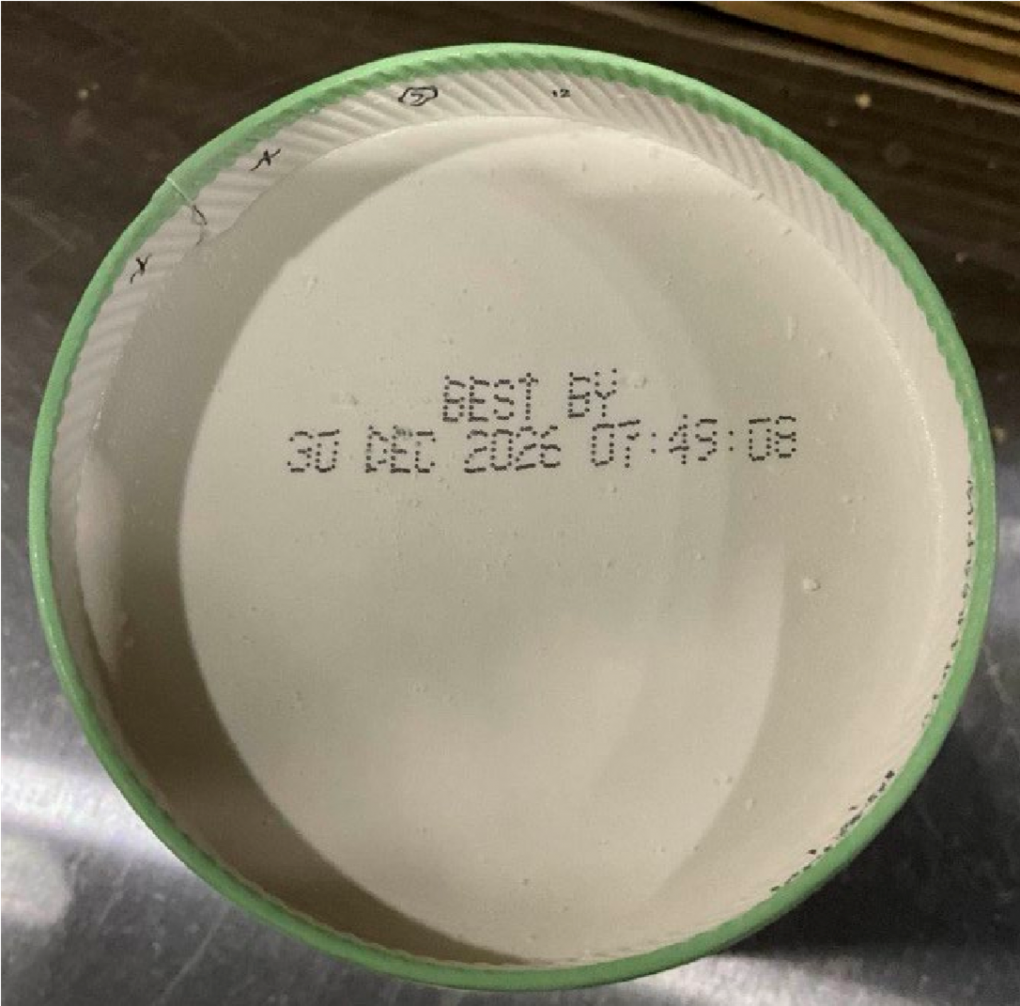 Straus Family Creamery ice cream recall image showing bottom container code and best by date location