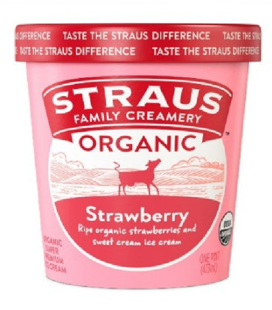 Straus Family Creamery organic strawberry ice cream included in the Straus Family Creamery ice cream recall